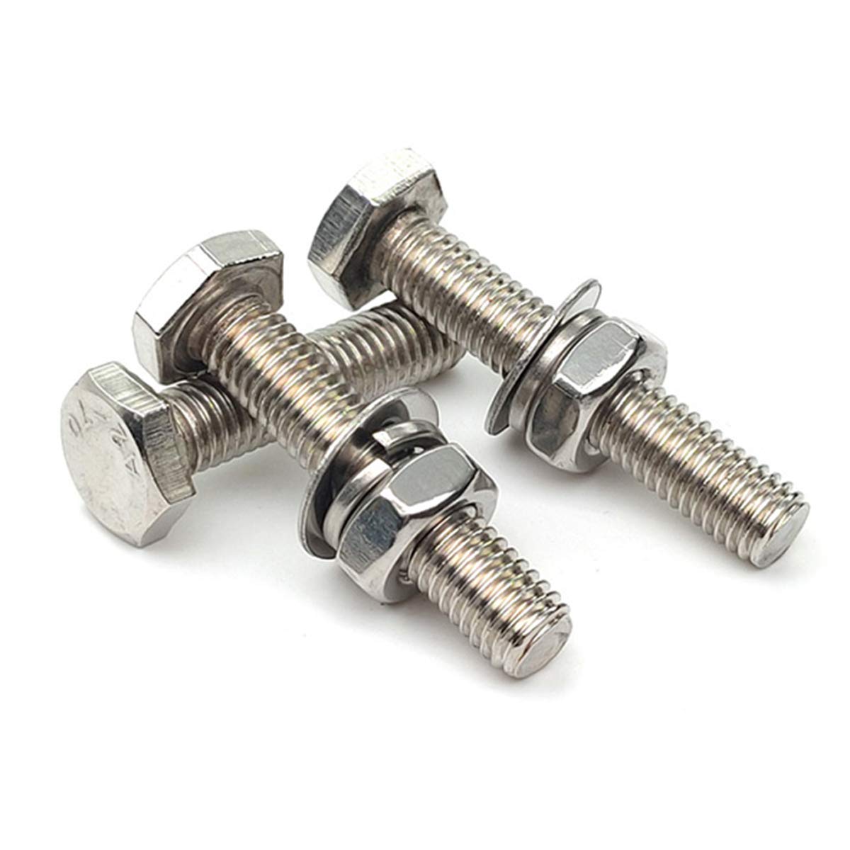 1/4-20x1 Stainless Steel Hex Screws & Nuts Kit (10 Sets) - for DIY & Repairs