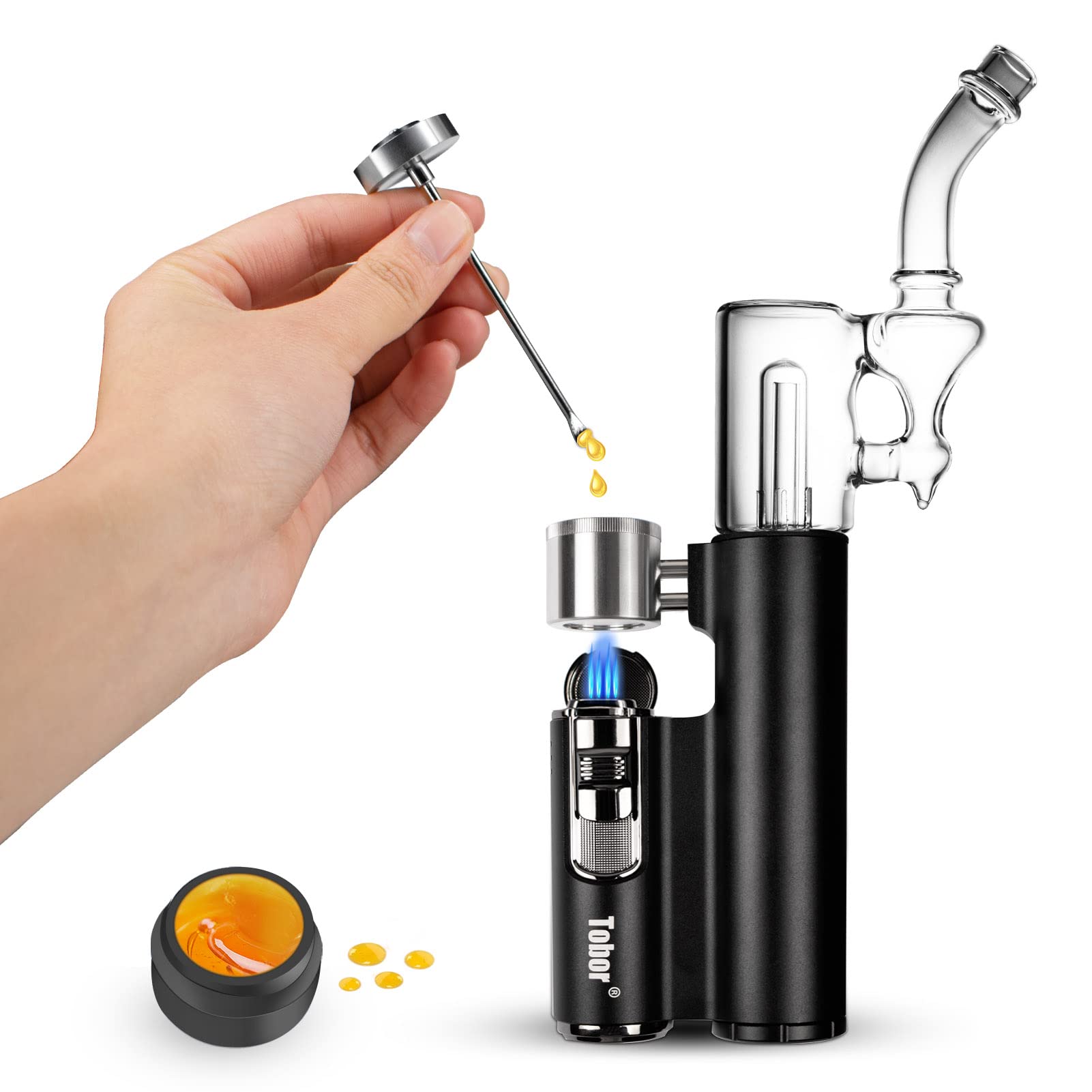Joliand TOBOR BAZOKA PRO 3-in-1 Portable Butane Torch Set with Pro Upgrades (Black) - Perfect for Cooking, Soldering, and DIY Projects