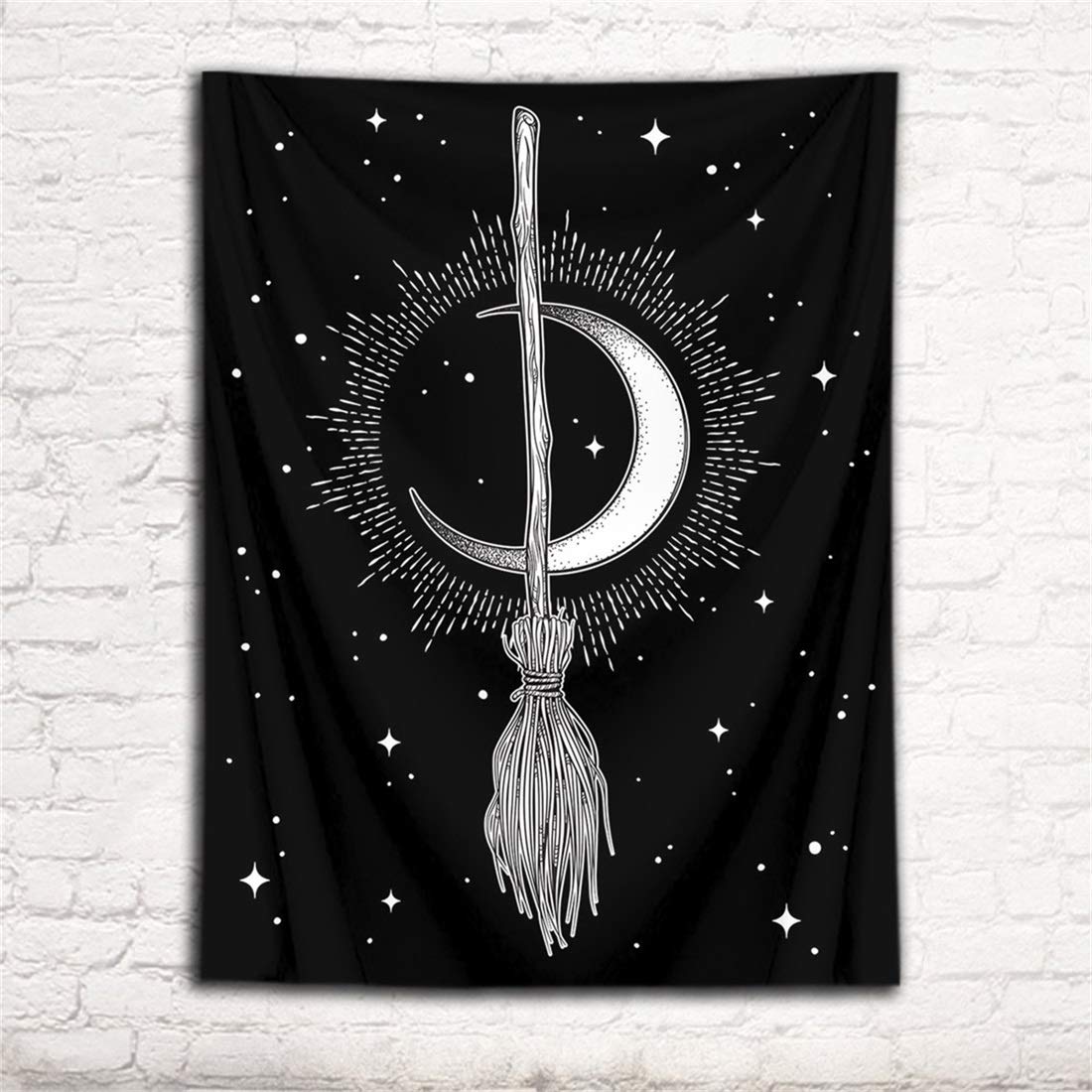 HVEST Witchy Moon Tapestry - Bohemian Wall Decor for Bedroom & Living Room - 70.9x92.5 inch