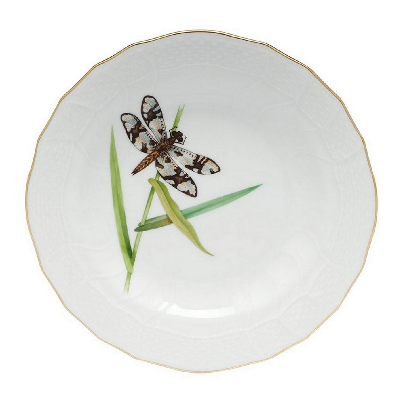 Elegant Brown Dragonfly Dessert Plates - Set of 6 for Tea Party, Wedding, or Home Decor - Handcrafted Ceramic Appetizer Dishes for Special Occasions