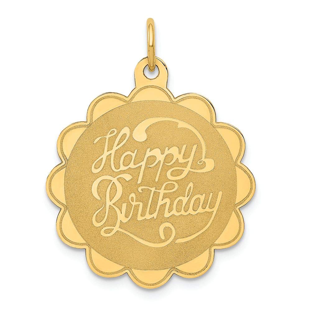 FJC Finejewelers 14k Yellow Gold Happy Birthday Charm Pendant - Elegant Jewelry Gift for Women, Birthday Celebration, Anniversary & Special Occasions