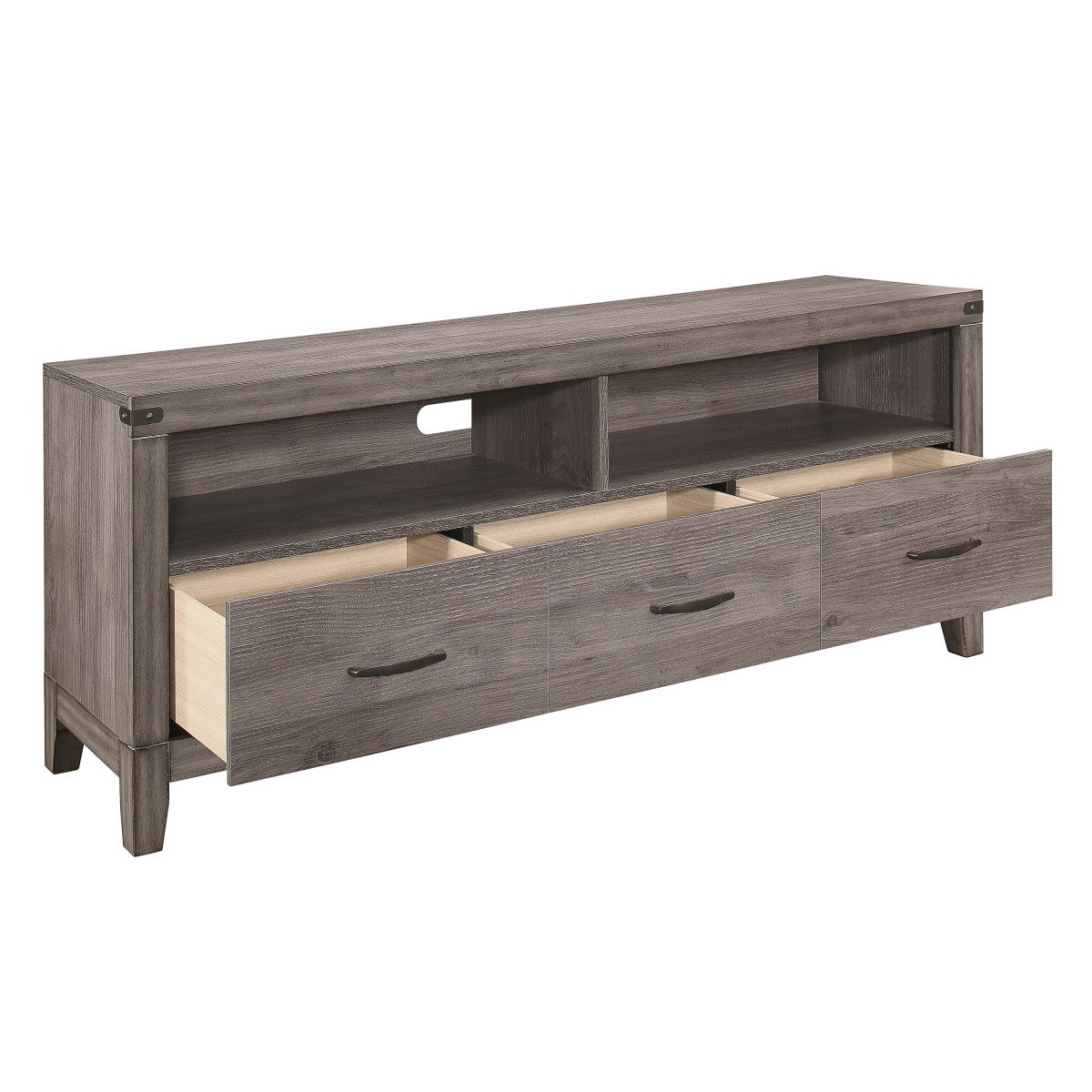 66L Industrial Style TV Stand with 3 Storage Drawers - Modern Entertainment Center for Living Room, Bedroom & Home Theater Setup