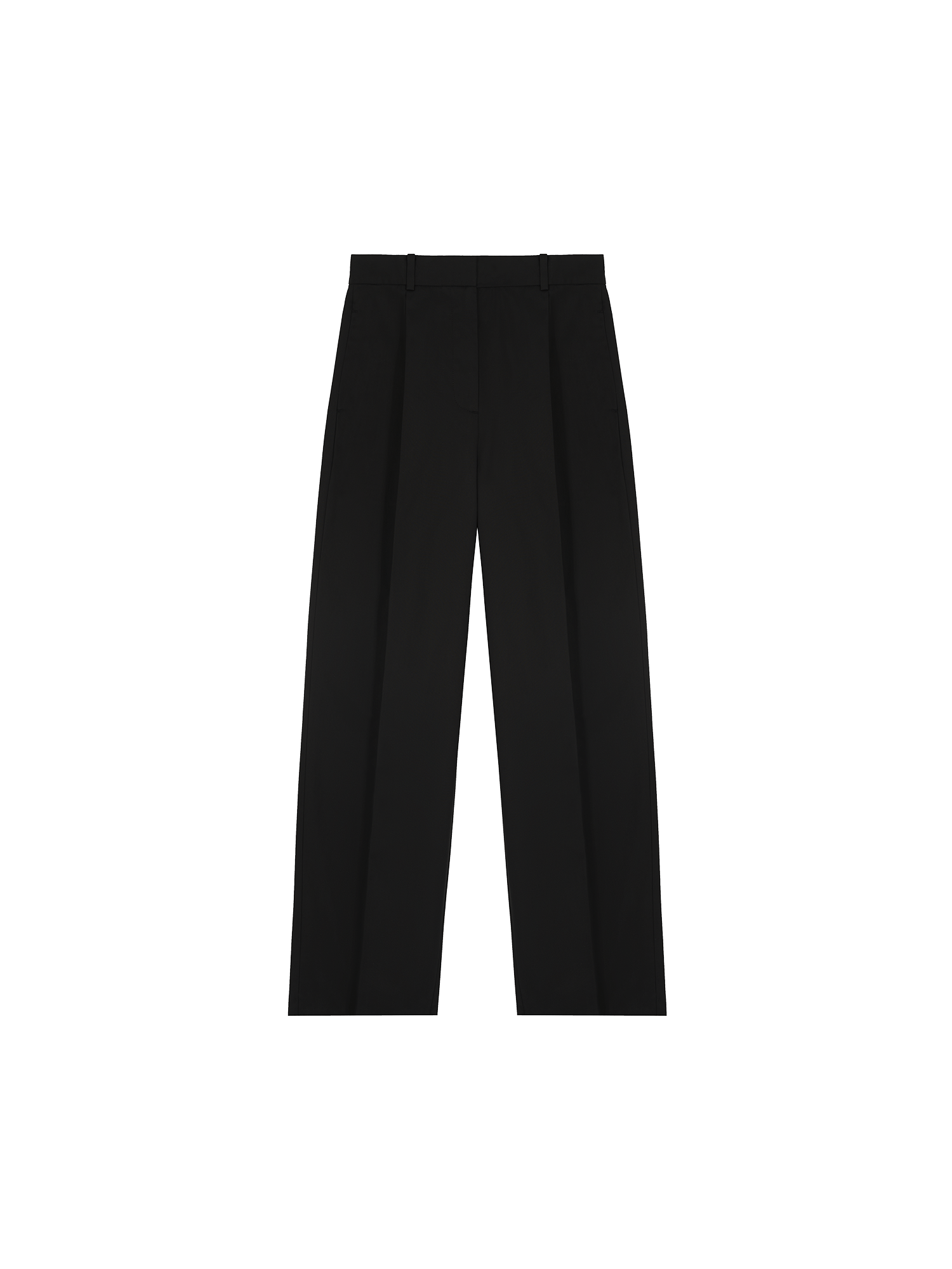 Women's Organic Cotton Tailored Trousers - Black | High Waist Slim Fit Work Pants for Office & Business Casual Outfits