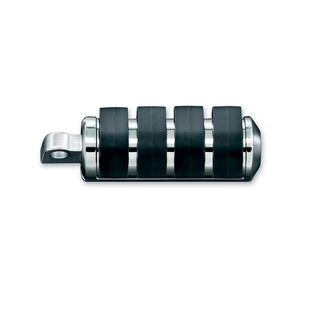 Kuryakyn 8002 ISO Large Male Mount Pegs - Silver/Black Motorcycle Footpegs for Harley, Cruiser & Touring Bikes - Enhanced Comfort & Control for Long Rides