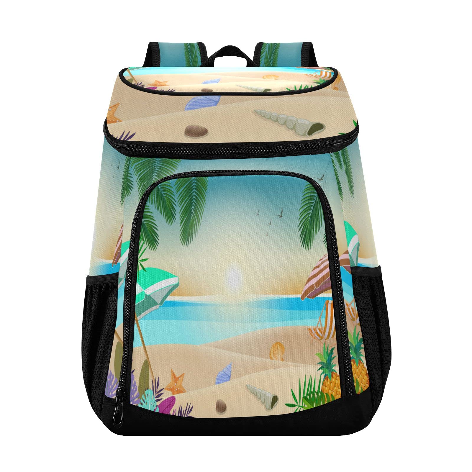 Lightweight Insulated Cooler Backpack for Men & Women - Large Capacity Brown Cow Pattern, Perfect for Camping, Travel, Beach, Work & Outdoor Adventures
