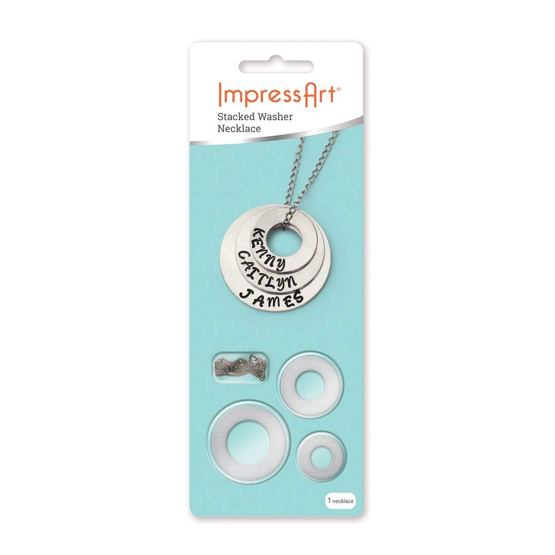 ImpressArt Stacked Washer Necklace DIY Metal Stamping Kit - Jewelry Making Supplies for Handmade Pendants & Charms (Perfect for Crafters, Jewelry Designers & DIY Gifts)