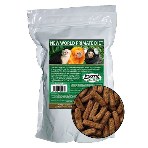Premium New World Primate Diet - Nutritionally Balanced Monkey & Ape Food for Marmosets, Tamarins & Capuchins - Ideal for Zoo, Sanctuary & Exotic Pet Feeding