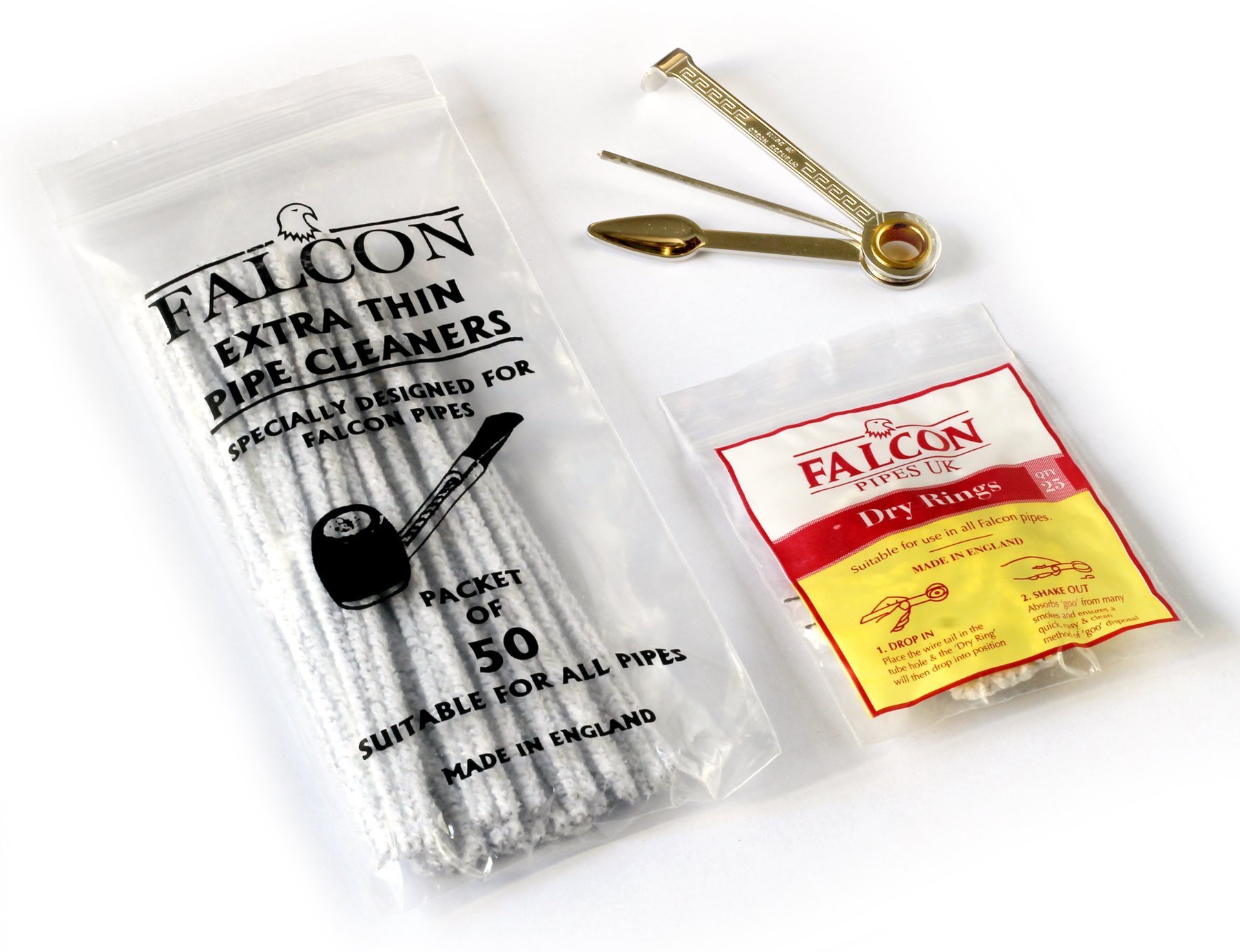 Falcon Pipe Care Set - Pipe Cleaners, Dry Rings & Pipe Tool for Tobacco Pipe Maintenance & Cleaning | Perfect for Pipe Smokers & Collectors
