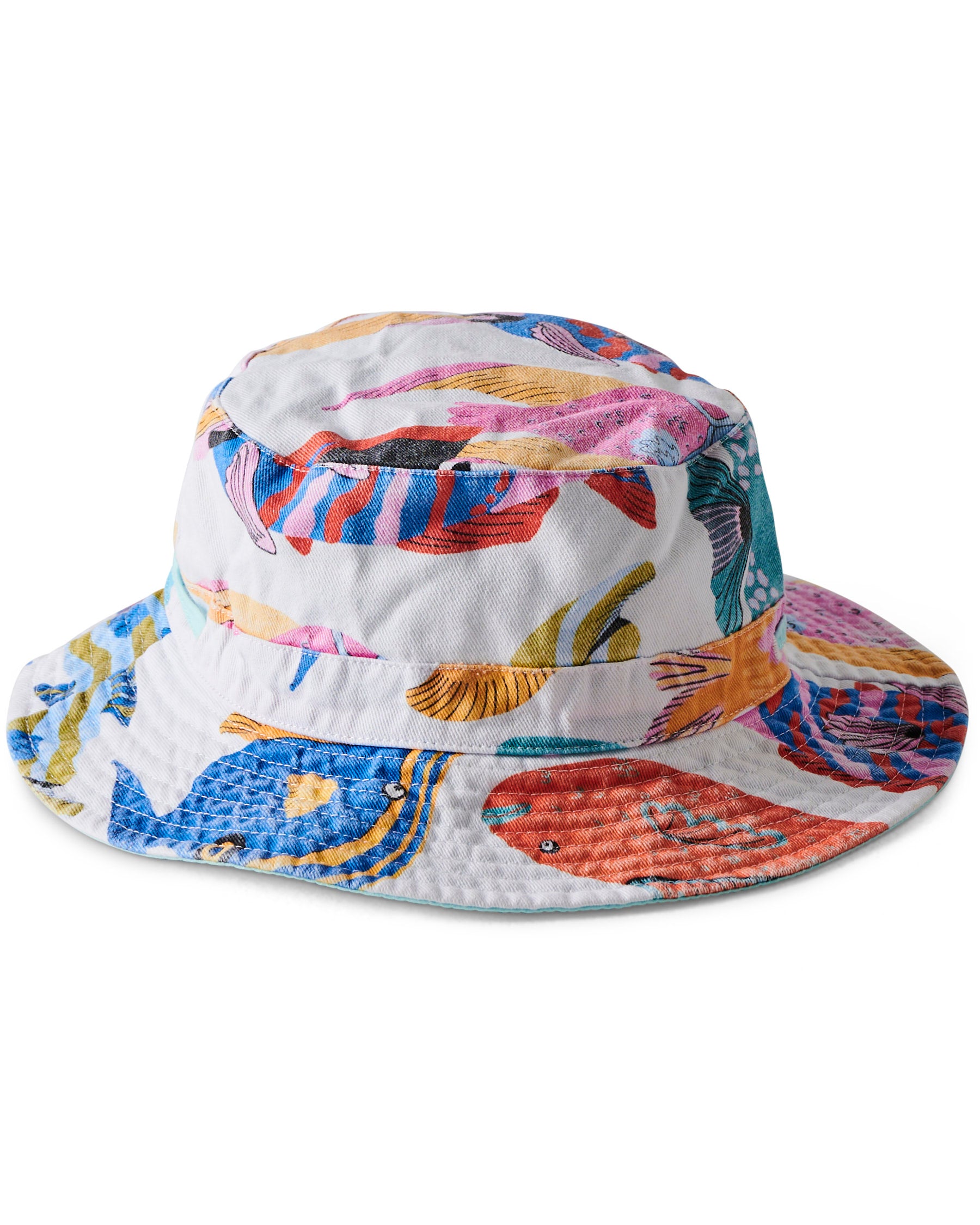Stylish Fishy Business Beach Hat for Women & Men - UPF 50+ Sun Protection, Wide Brim, Adjustable Chin Strap - Perfect for Beach, Pool, Outdoor Activities & Summer Vacations