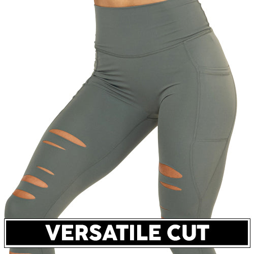Tear It Up 2.0 High-Waisted Yoga Leggings | Dried Sage Color | Perfect for Workouts, Running & Lounge Wear