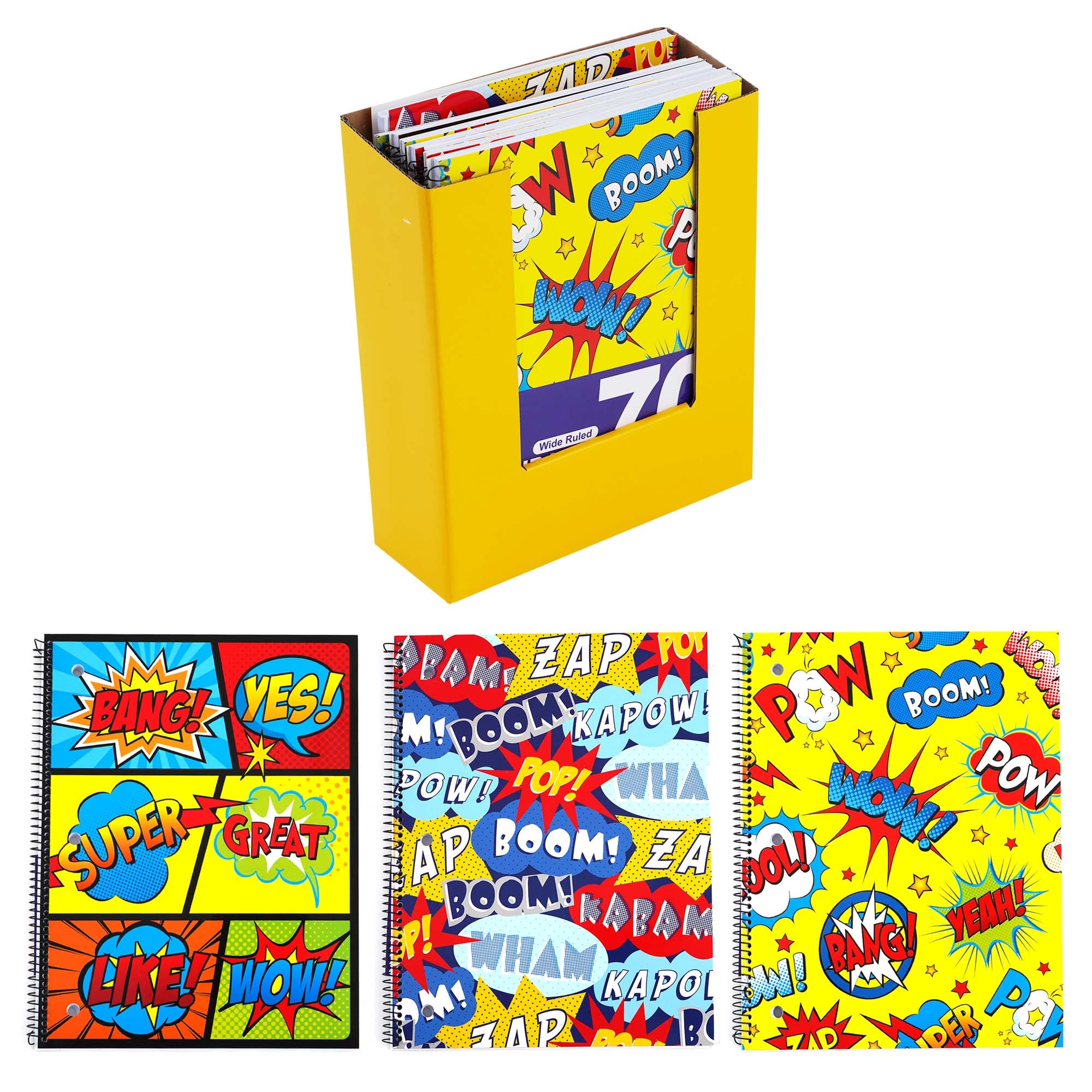 1 Subject Comic Book Prints Spiral Notebook - College Ruled Writing Journal for School, Office & Creative Note Taking