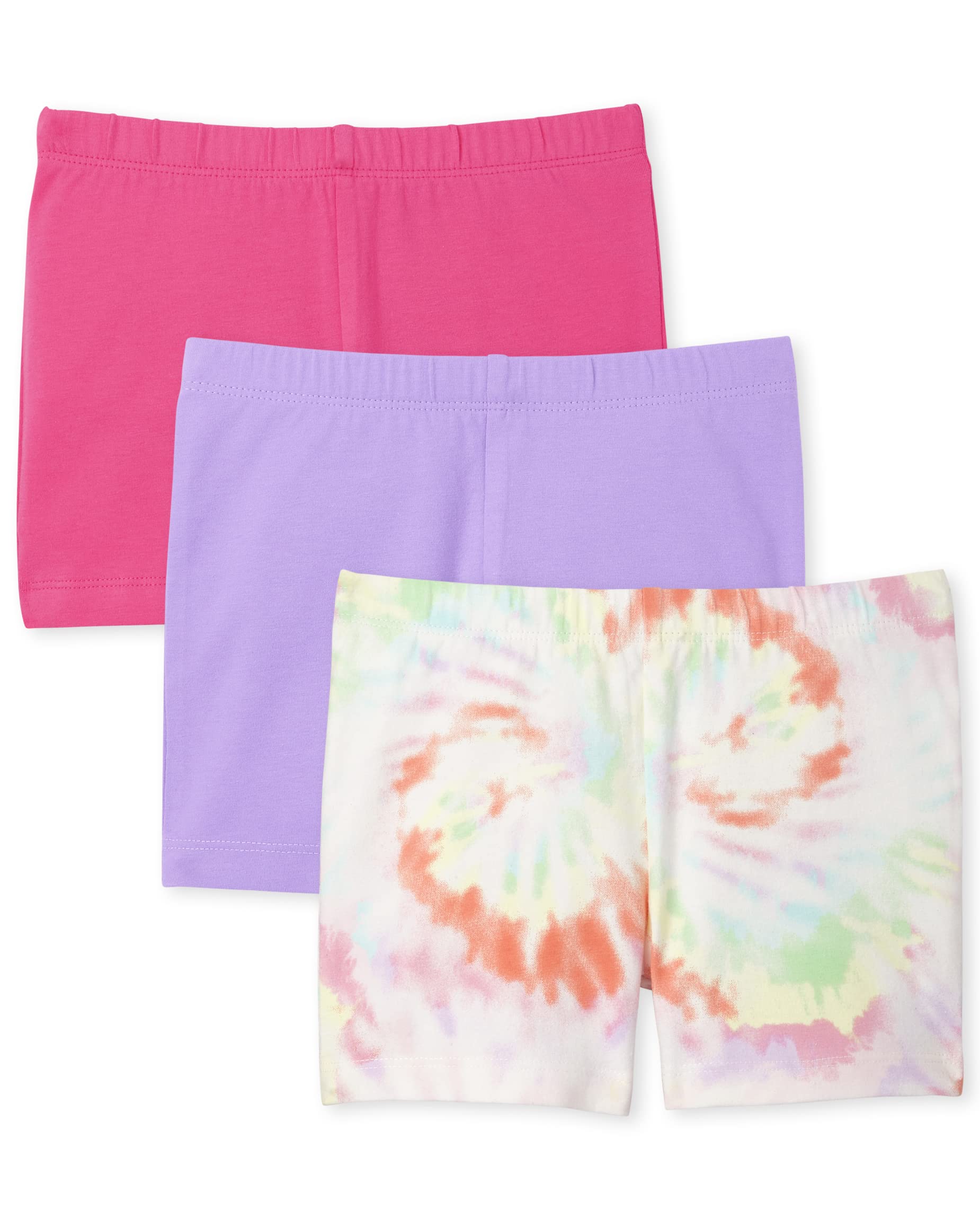 The Children's Place 3 Pack Girls' Cartwheel Shorts - Soft Cotton Play Shorts for Toddler & Kids - Perfect for Playtime, Gymnastics & Summer Activities