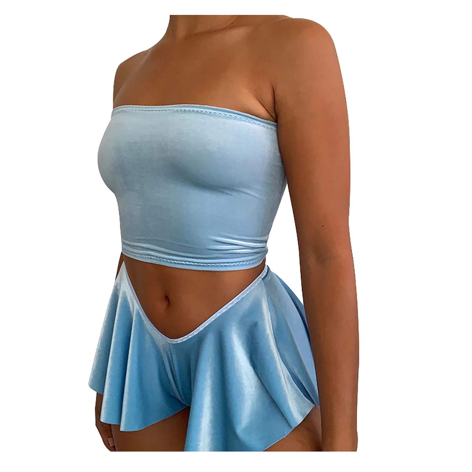 Women's 2-Piece Outfit Set - Solid Color Top & Culotte Shorts | Sexy Casual Two-Piece Suit for Women | Perfect for Summer, Beach, Dating & Office Wear