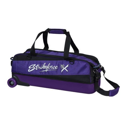 KR Strikeforce Fast Slim Purple Triple Tote Wheeled Bowling Bag - Perfect for League Play, Tournaments & Travel