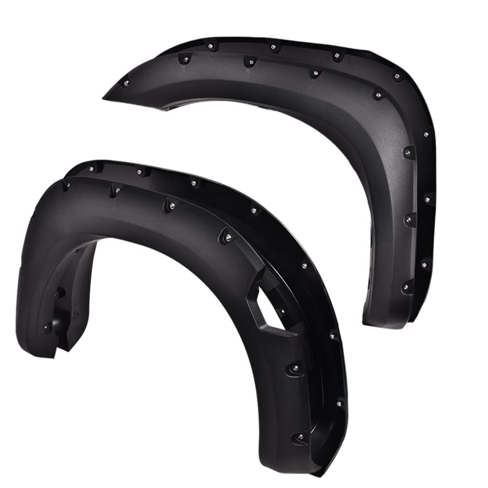 PIT66 Textured Black Fender Flares for 2004-2015 Nissan Titan - 4Pcs Front & Rear Wheel Cover Protector Mudguards | Pocket Rivet Style | Off-Road & Street Protection