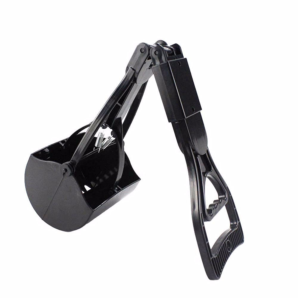 Foldable Pet Poop Scooper - Portable Dog Waste Cleaner with Handle, Stainless Steel Pooper Scooper for Dogs & Cats - Ideal for Backyard, Park & Travel (Black)