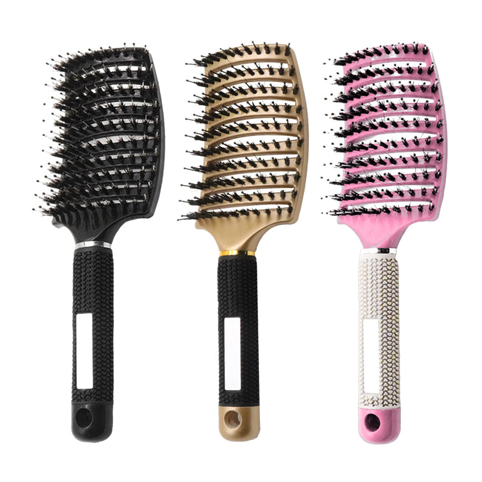 Kangsanli Professional Hair Detangling Brush Set - Curved Hair Brush & 3 Pack 9.8 Inch Brushes for Women & Men | Best for Wet, Dry, Curly, Thick & Straight Hair | Perfect for Salon, Home Use & Travel