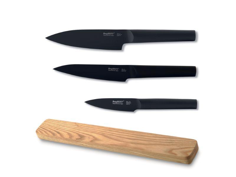 BergHOFF Ron 4-Piece Stainless Steel Cutlery Set - Black Knife, Fork, Spoon & Steak Knife - Durable Modern Flatware for Dining, Kitchen & Restaurant Use