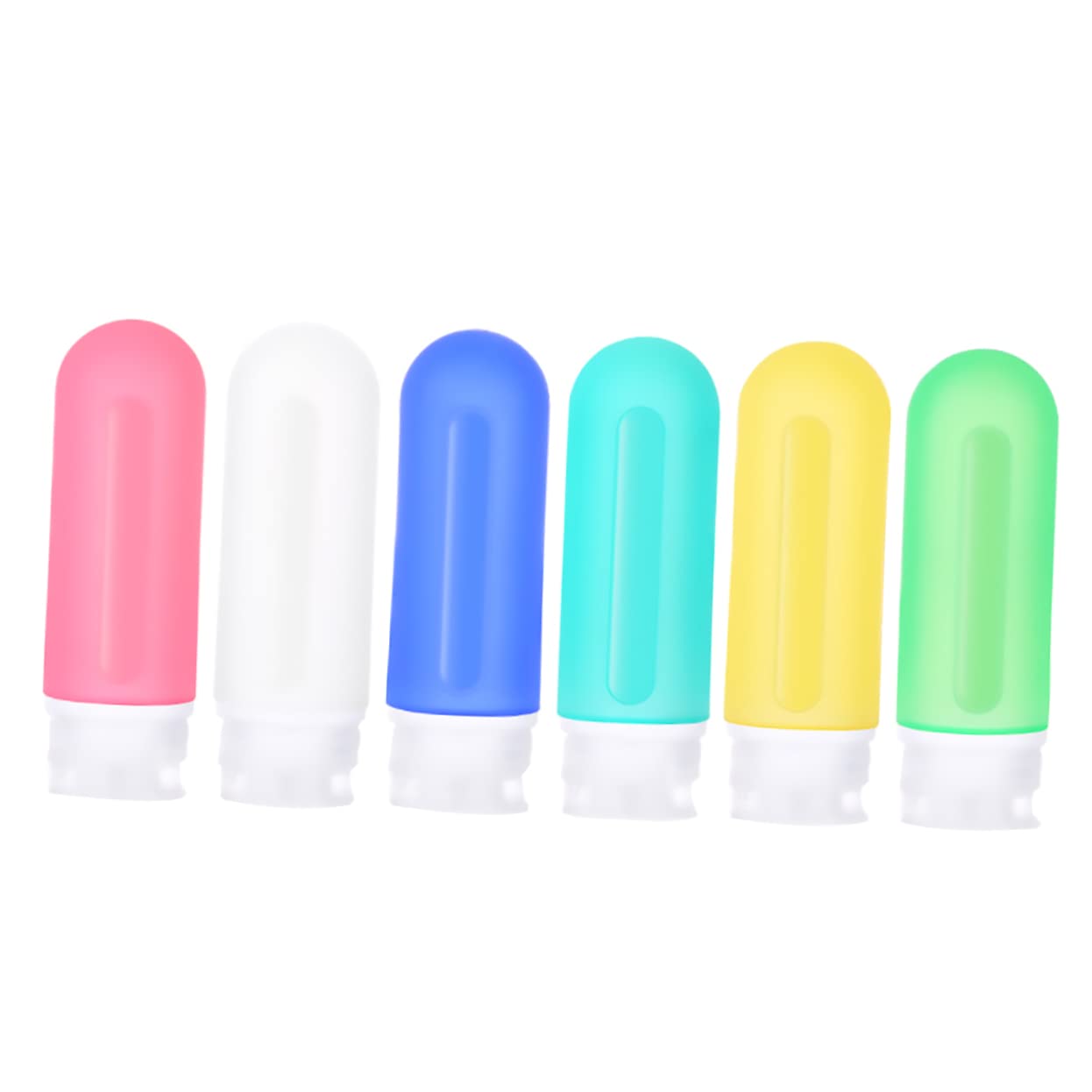 Healifty 6-Pack Silicone Travel Bottles for Shampoo, Cosmetic & Toiletries - Leak-Proof Squeeze Containers (Blush & Navy) - Perfect for Gym, Travel & Daily Use