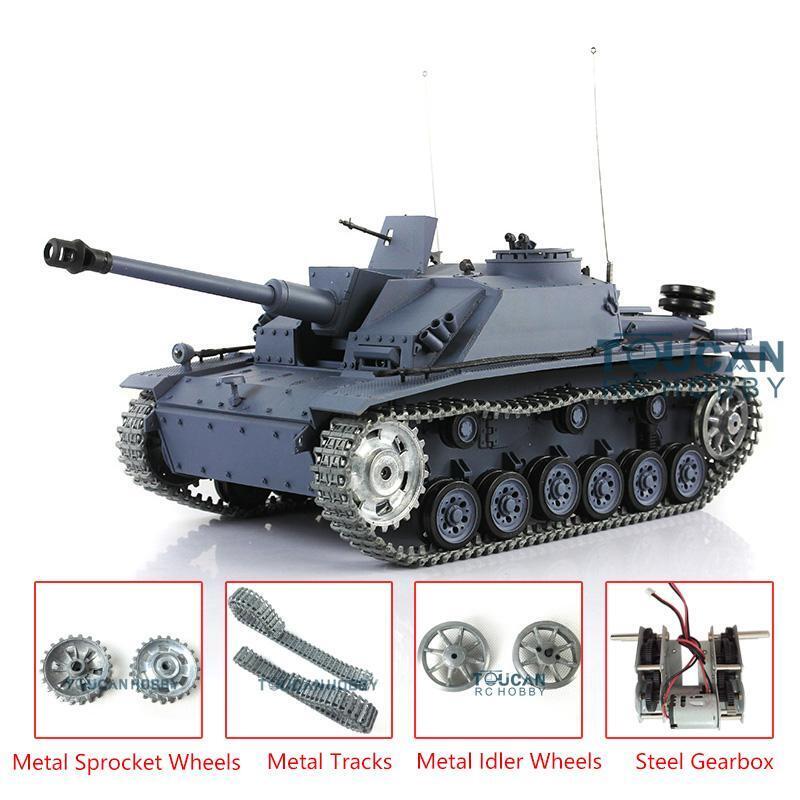 Henglong 1/16 Scale German Stug III RTR RC Tank - 3868 Model with Steel Gearbox, Metal Tracks, Idlers, Sprockets & Battery Charger | US Stock | Perfect for Military Enthusiasts, Collectors & RC Tank Battles