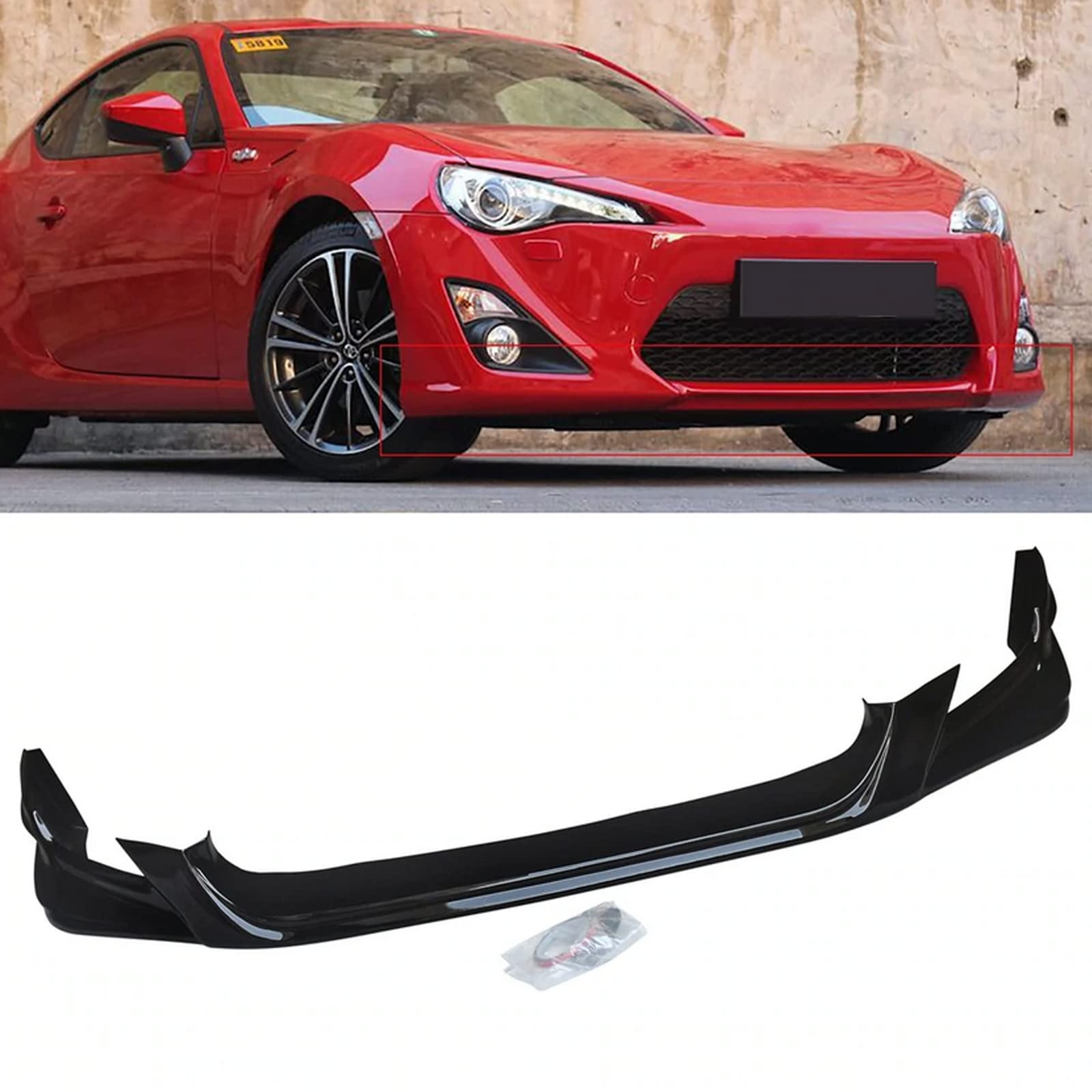 NINTE Front Bumper Lip for 2012-2016 Toyota Scion FR-S | RS Style Gloss Black Splitter Spoiler | Body Kit Diffuser Air Dam | Perfect for Car Enthusiasts & Street Racing Upgrades