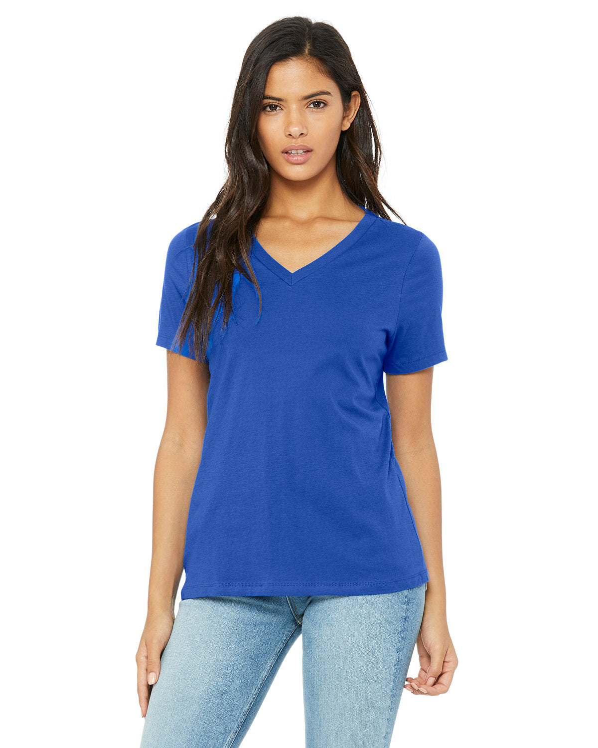 Bella + Canvas 6405 Women's Relaxed Fit Jersey V-Neck T-Shirt - Soft & Comfortable Casual Tee for Everyday Wear, Lounge, and Outfits
