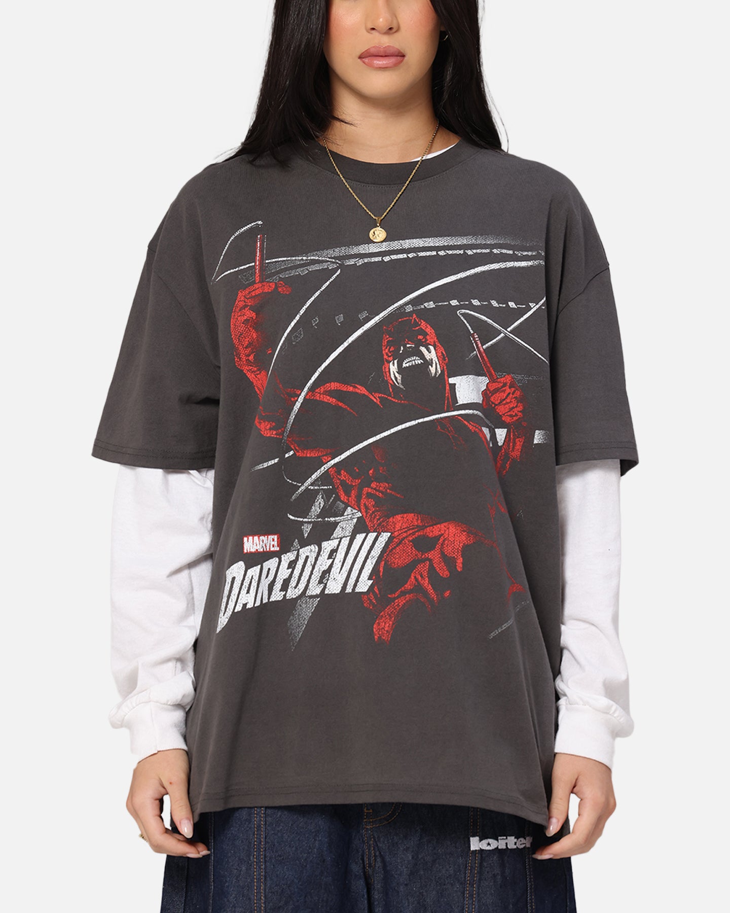 Marvel Daredevil Graphic T-Shirt for Men - Vintage Superhero Tee with Black Wash - Perfect for Cosplay, Comic Con & Casual Wear