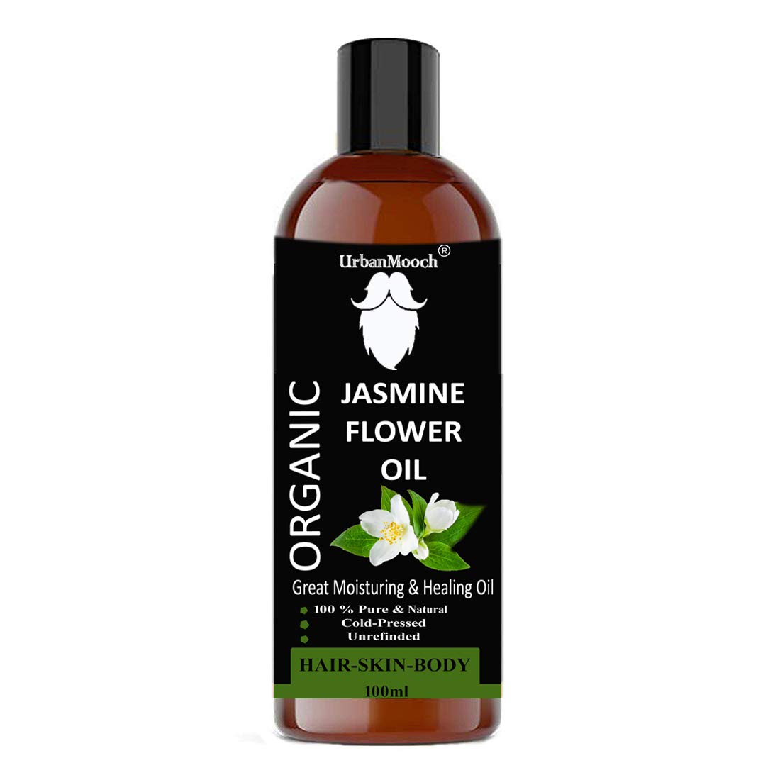 Pure & Natural Jasmine Hair Oil for Growth & Shine - 100ml - Organic Hair Treatment for Dry, Damaged Hair - Perfect for Daily Nourishment & Scalp Massage