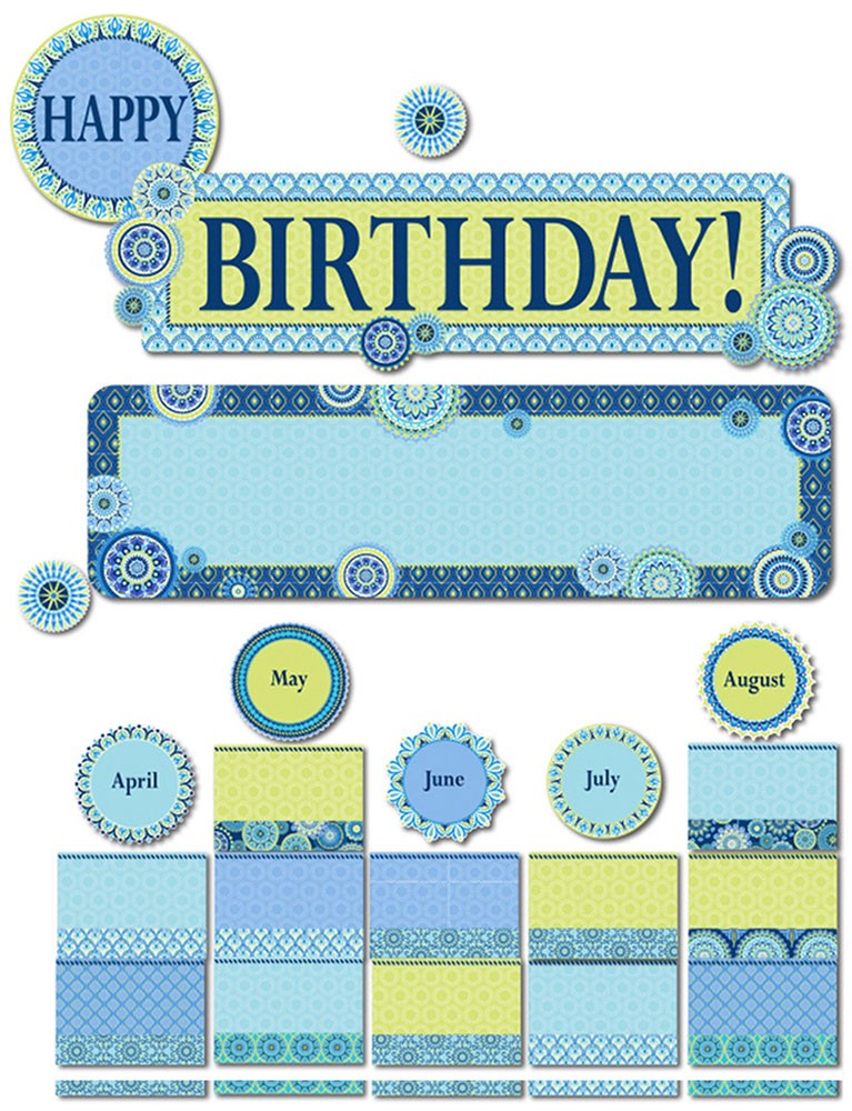 Blue Harmony Birthday Mini Bulletin Board Set - Classroom & Party Decor for Kids, Teachers & DIY Projects - Perfect for Birthdays, Events & Home Organization