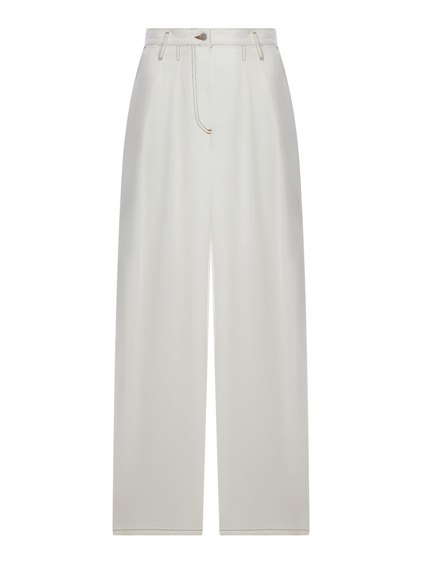 Elegant Palazzo Pants with Pleated Waist - Women's High Waisted Wide Leg Trousers for Casual & Office Wear