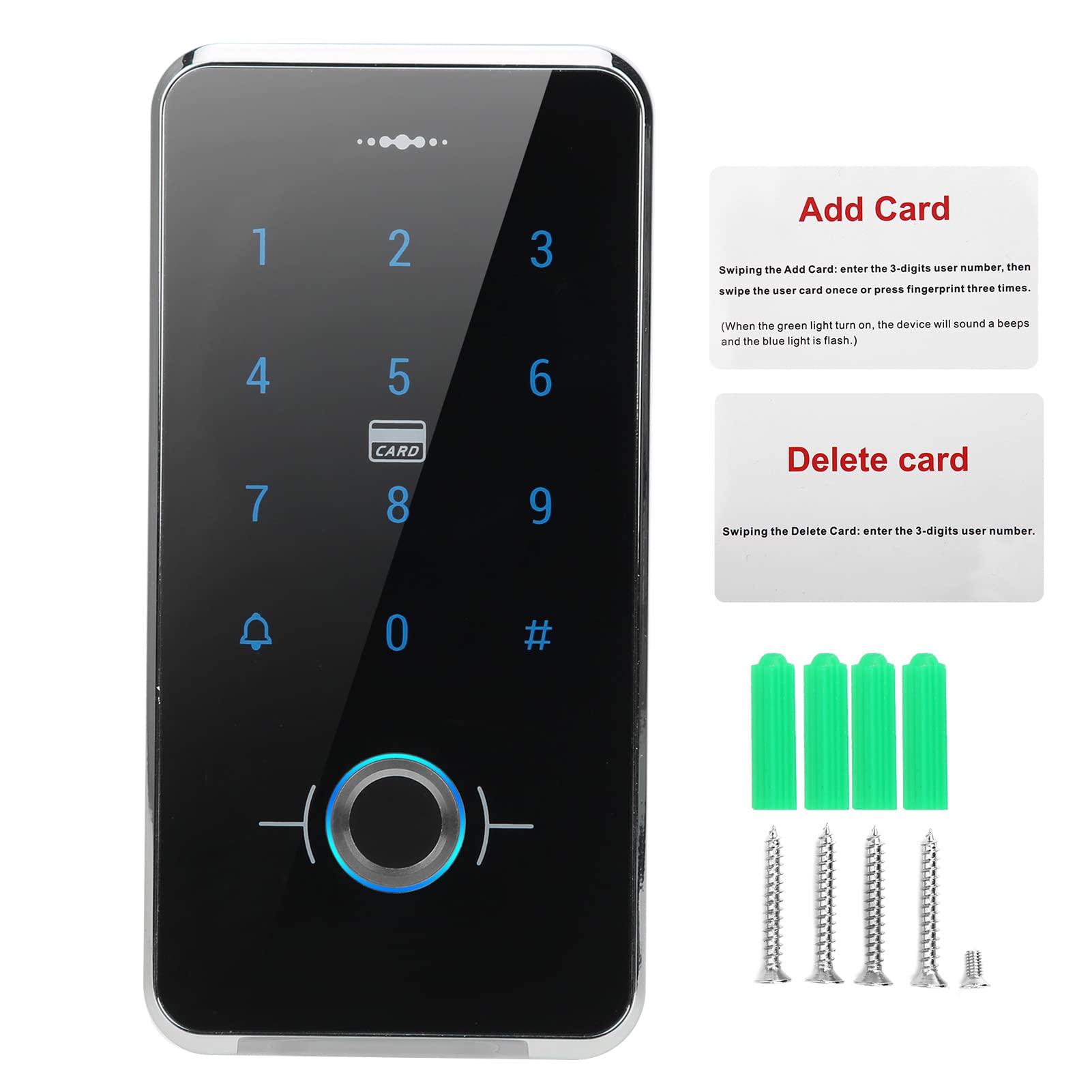Smart Fingerprint Door Lock - Keypad, IC Card & Password Entry, IP68 Waterproof, Black | Secure Access Control for Homes, Offices & Outdoor Communities