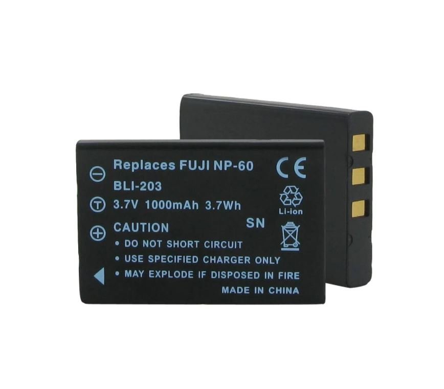 Fuji NP-60 Rechargeable Lithium-Ion Battery 1000mAh - Compatible with Digital Cameras, Camcorders & Electronic Devices | Long-Lasting Power for Photography & Video Recording