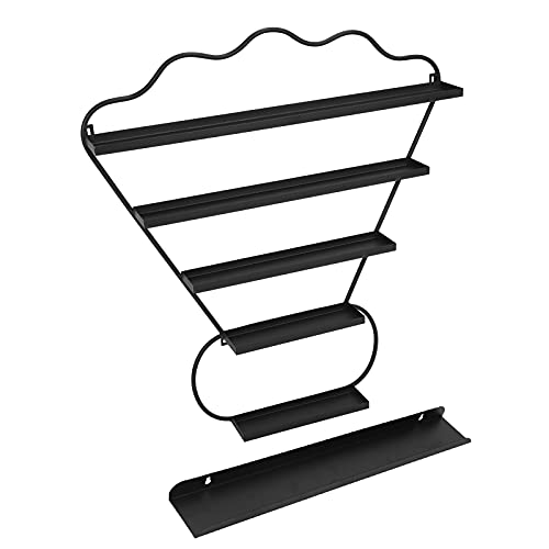 5-Tier Nail Polish Organizer Rack - Eco-Friendly, Odorless & Sturdy Storage with Single Board - Holds 50+ Bottles - Perfect for Salon, Home & Travel (Black)