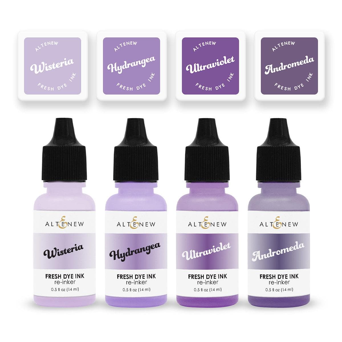 Enchanted Garden Fresh Dye Ink Mini Cube & Reinker Bundle Set for Card Making, Scrapbooking, and DIY Crafts - Perfect for Paper Crafting and Stamping Projects