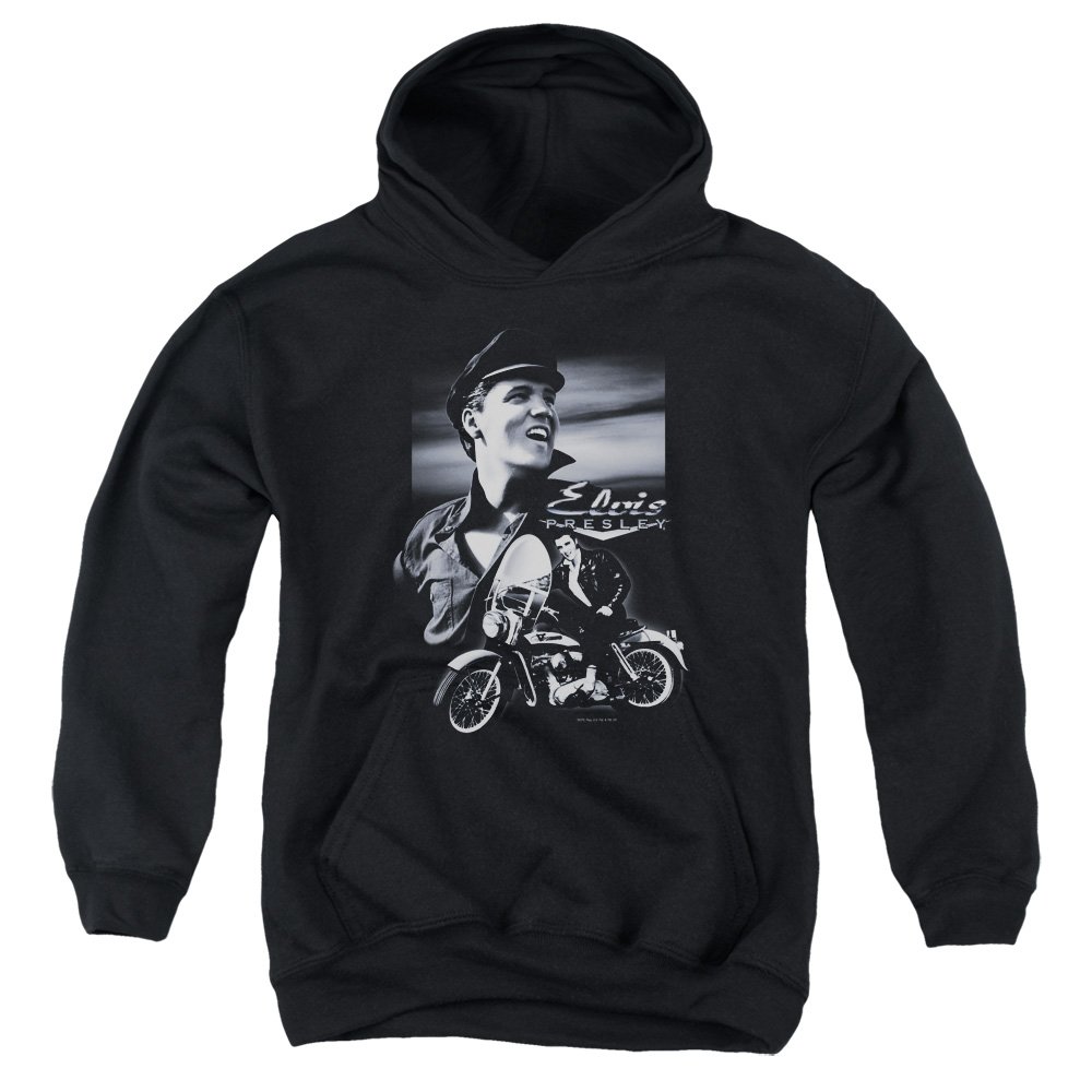 Elvis Presley Vintage Motorcycle Hoodie - Men's Pullover Sweatshirt for Casual Wear, Concerts & Biker Events