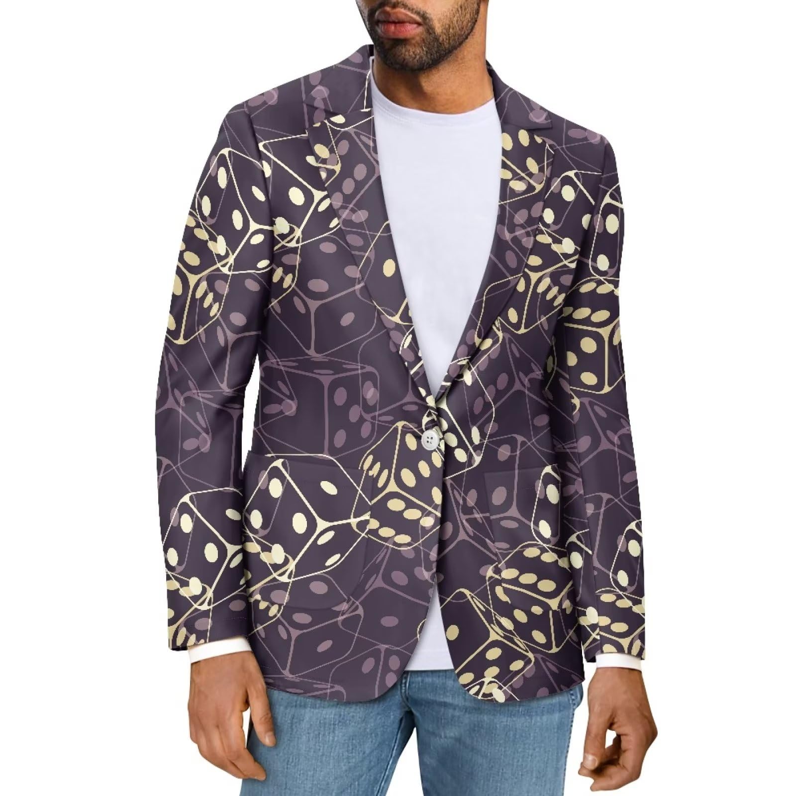 Men's Lightweight Blazer Jacket - Casual One Button Sport Coat with Pockets for Office & Outings