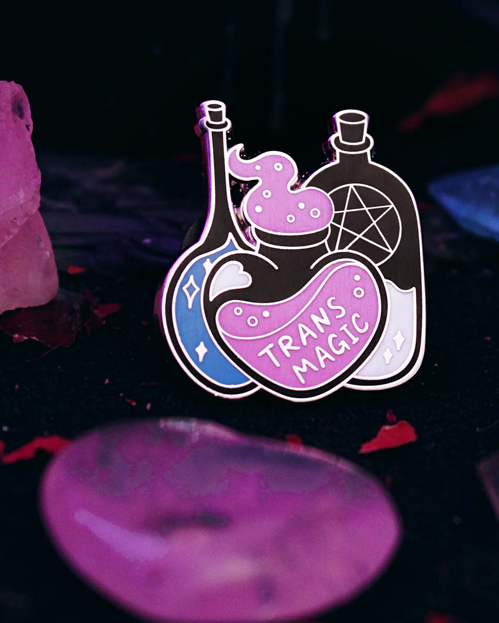 Trans Magic Potion Enamel Pin - LGBTQ+ Pride Accessory for Backpacks, Jackets & Pride Events