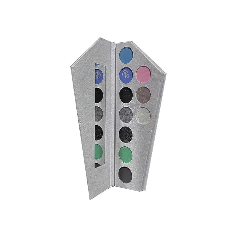 BEEKY BEAM Resurrection Thunder Crystal White Coffin Eyeshadow Palette - 12 Highly Pigmented Matte & Shimmer Shades for Dramatic Gothic & Vampire Makeup Looks - Perfect for Halloween, Cosplay, and Night Out Glam
