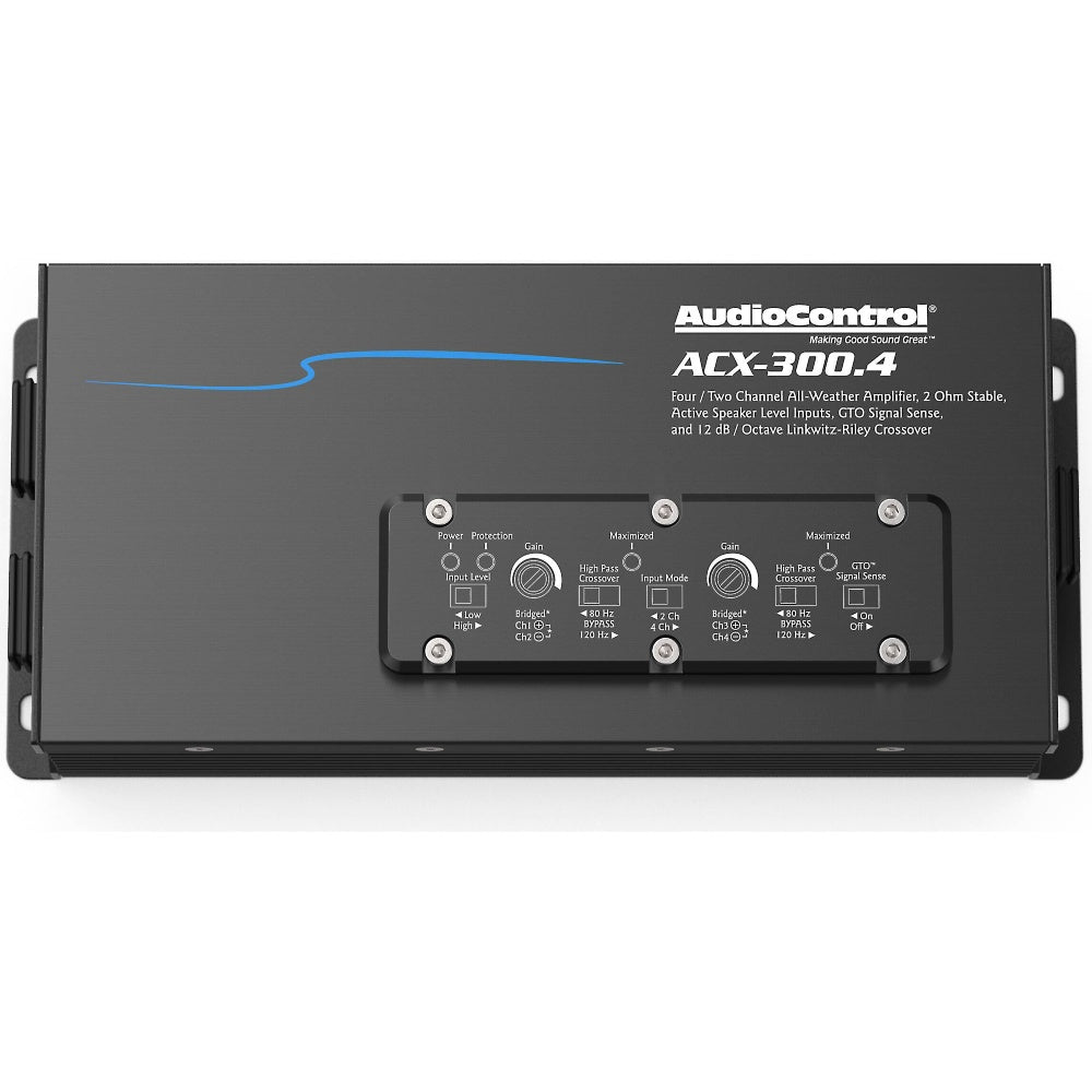 AudioControl ACX 300.4 300W 4-Channel Marine Amplifier - Waterproof Boat Stereo Amp for Marine Audio System, Perfect for Yachts, Boats & Watercrafts