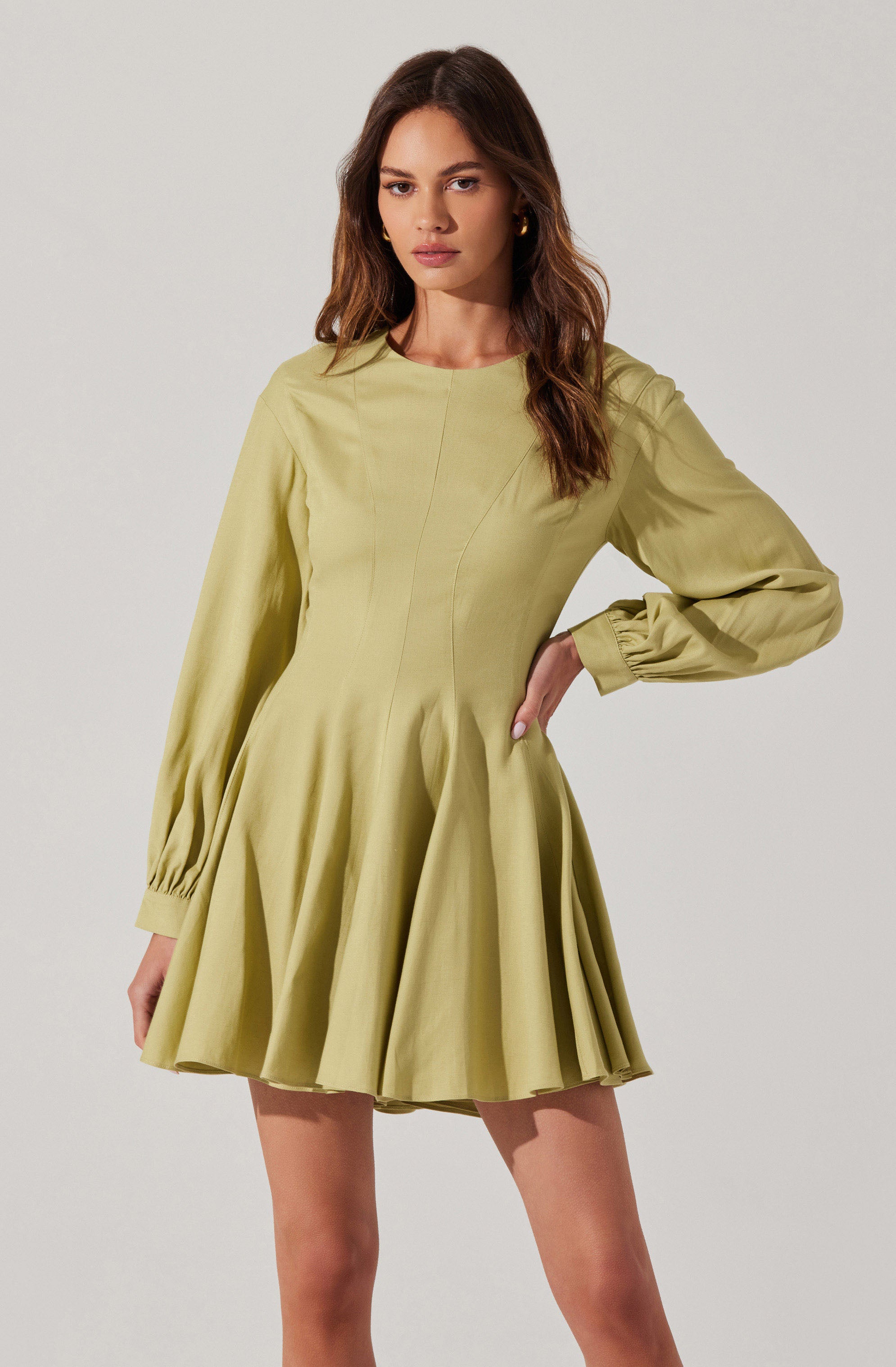 Elowyn Linen Blend Skater Dress - Flowy A-Line Midi Dress for Women | Summer Casual & Boho Style | Perfect for Beach, Brunch & Date Nights