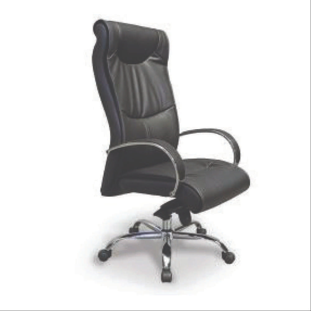 Premium Euro Executive Office Chair with Black Chrome Base - 120kg Weight Capacity - Ergonomic Design for Home & Office Workspaces