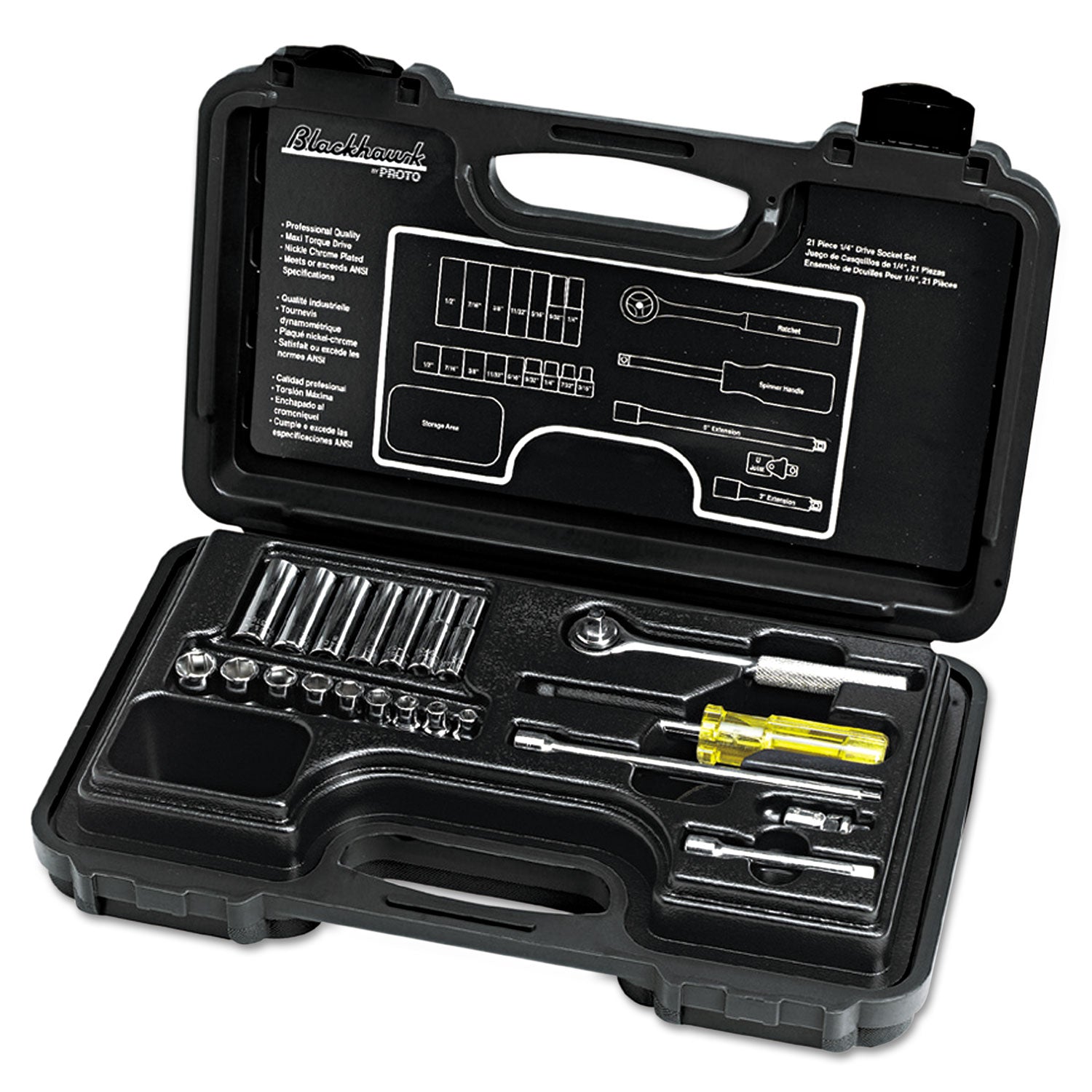 21-Piece Deep and Standard Socket Set with 1/4