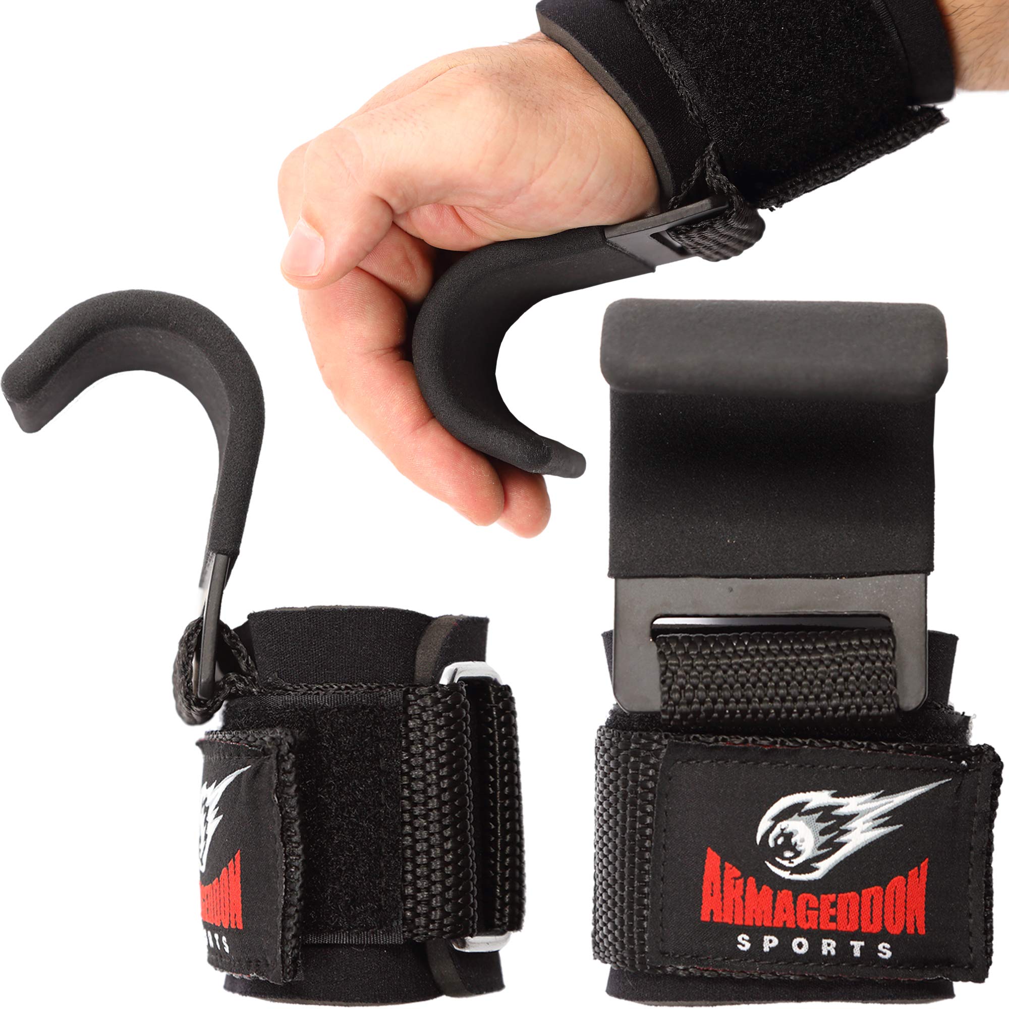 Premium Deadlift Straps - Heavy Duty Weight Lifting Grips & Gym Hooks for Powerlifting, CrossFit, Strength Training - Ideal for Deadlifts, Pull Ups, Rows & Strength Workouts - Wrist Support for Weightlifting & Bodybuilding