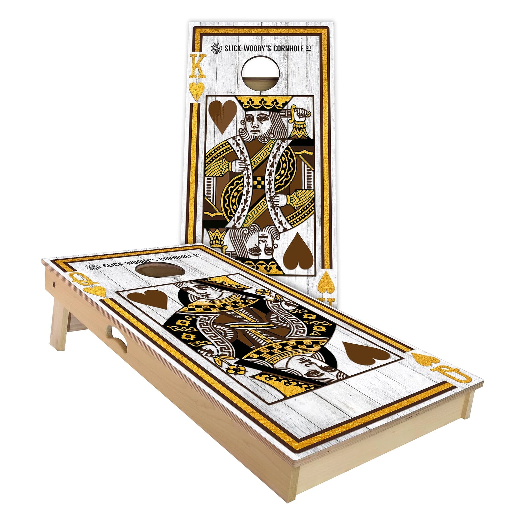 Skip's Garage King of Cards Cornhole Board Set - Premium Regulation Size Bean Bag Toss Game with 8 Bags, Carrying Case & Accessories - Perfect for Backyard Parties, Tailgating, and Outdoor Family Fun
