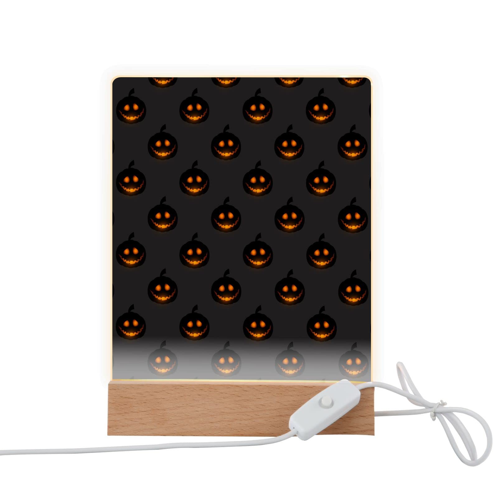 Happy Halloween LED Jack-o-Lantern Night Light - USB Portable Monster Lamp for Kids, Boys, Girls & Adults - Perfect for Bedroom, Kitchen, Bathroom & Halloween Decorations - Creates Spooky Ambiance for Parties, Trick-or-Treating & Nighttime Safety