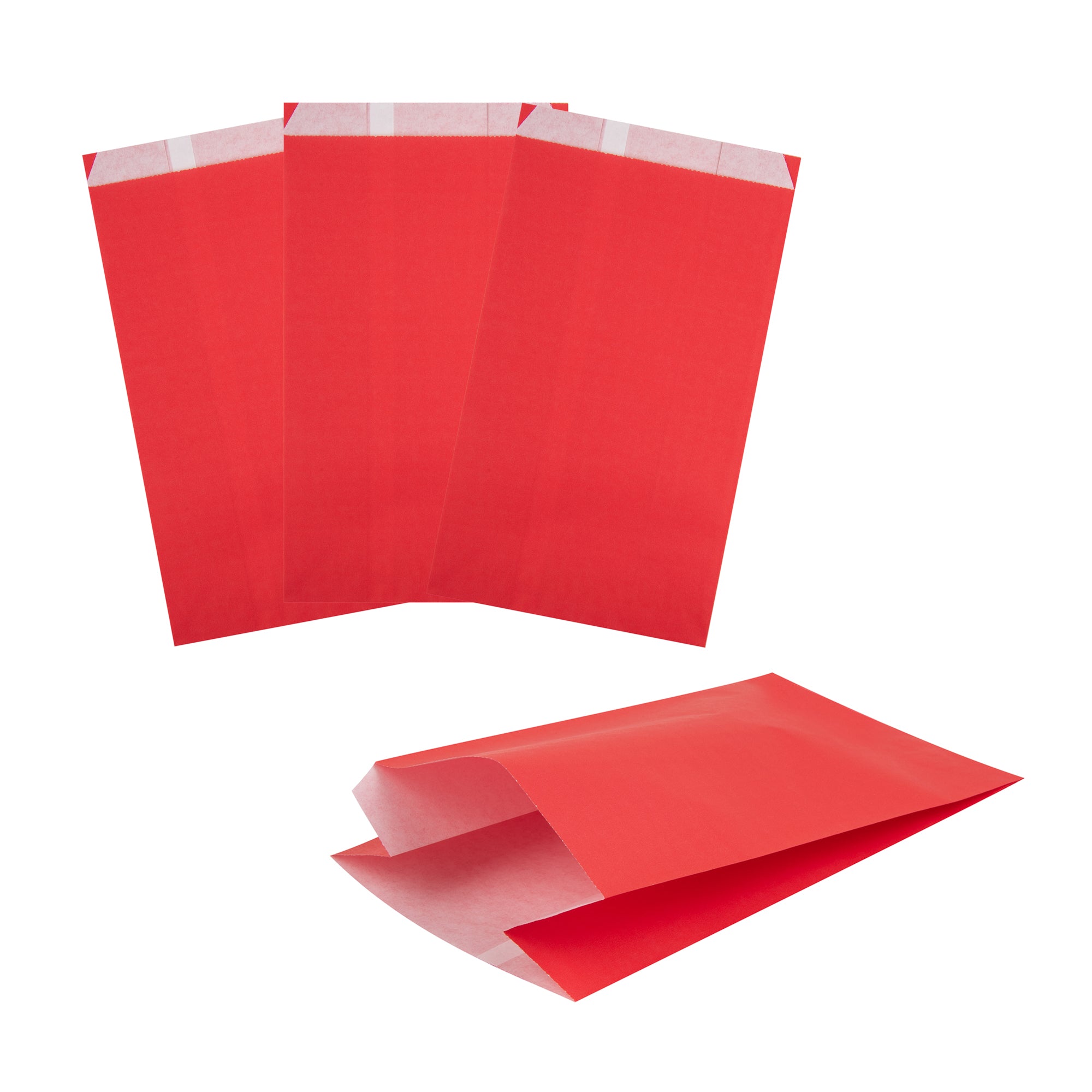 Red French Fry & Snack Bags - 5x3x8.75 Inches, 100 Count Box | Perfect for Parties, Fast Food, and Takeout Restaurants