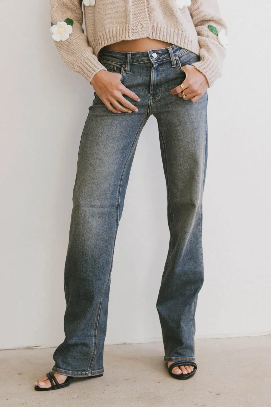 Alicia Women's Straight Leg Jeans - High Waist Slim Fit Denim Pants for Casual Wear & Everyday Outfits