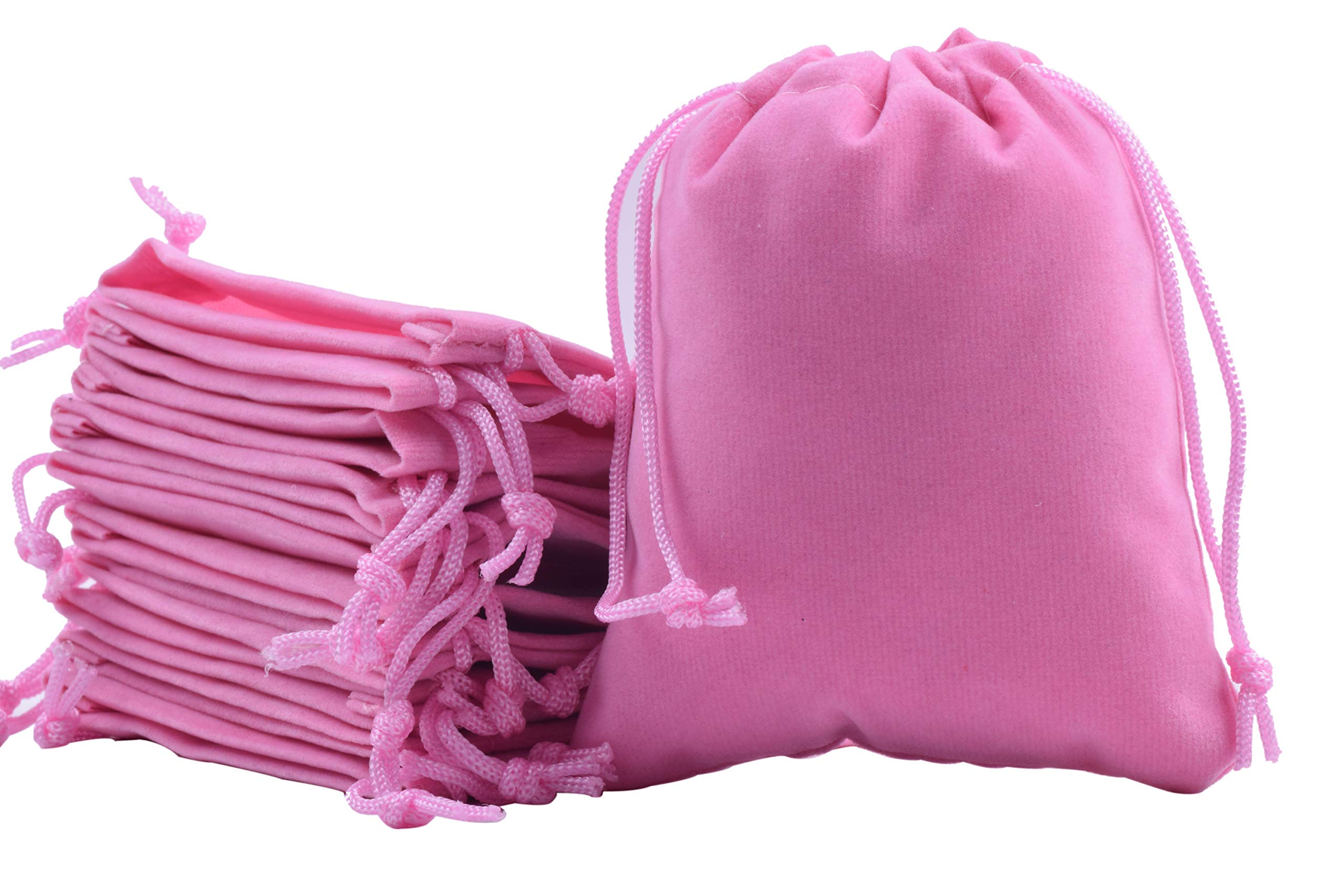 25-Piece Pink Velvet Drawstring Bags for Jewelry, Gifts & Wedding Favors - 4.8x6.0 Inch Reusable Party Favor Pouches - Perfect for Candy, Bridal Showers, Baby Showers & Special Events