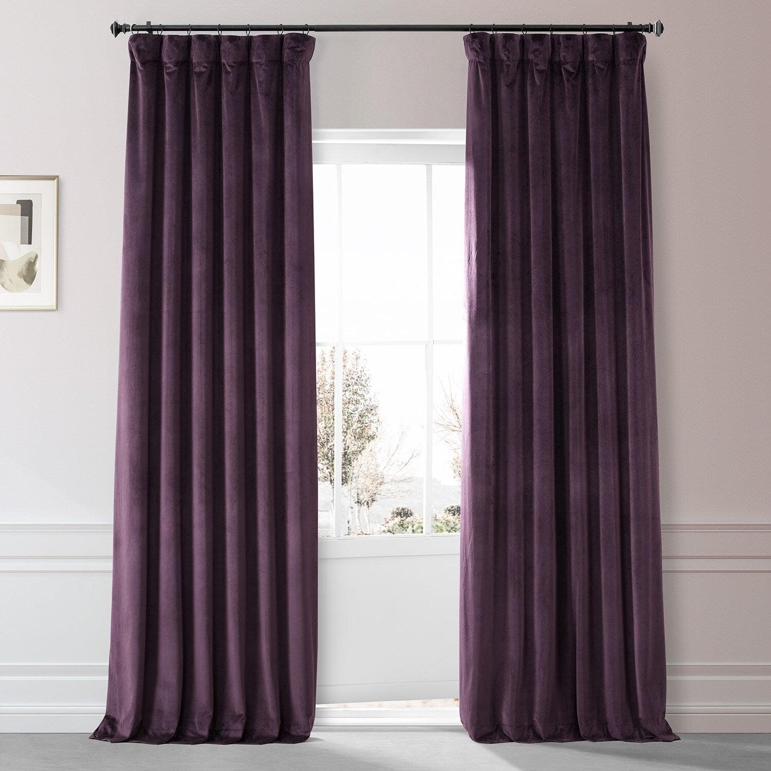 Plum Blossom Signature Plush Velvet Blackout Curtains for Bedroom & Living Room - Thermal Insulated Noise Reducing Window Drapes for Hotels, Home Decor