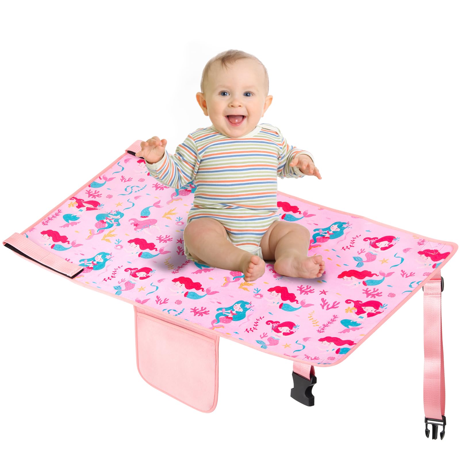 MIUUDBY Toddler Airplane Bed Seat Extender for Kids - Portable Infant Foot Rest with Side Pocket | Comfortable Air Travel Sleeping Solution for Babies & Toddlers | Perfect for Long Flights & Family Vacations